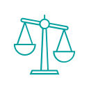 Justice Scales (teal) - Poliard Law Firm